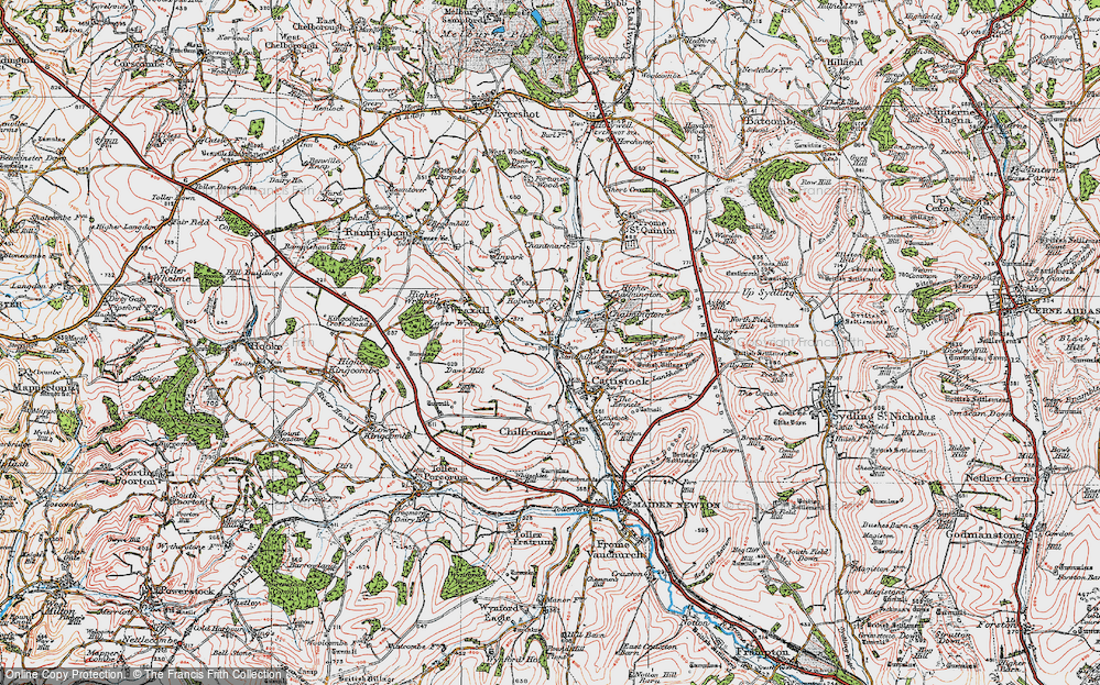 Old Map of Sandhills, 1919 in 1919