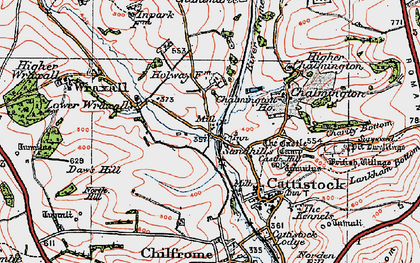 Old map of Sandhills in 1919