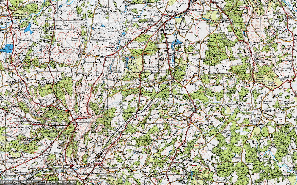 Old Map of Sandhills, 1920 in 1920