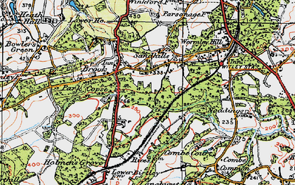 Old map of Sandhills in 1920