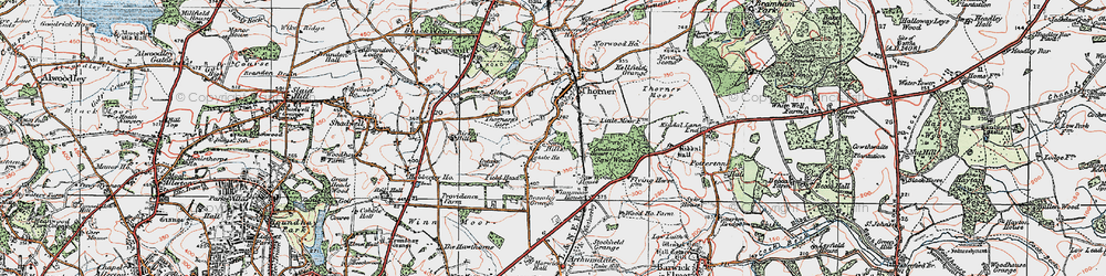 Old map of Sandhills in 1925