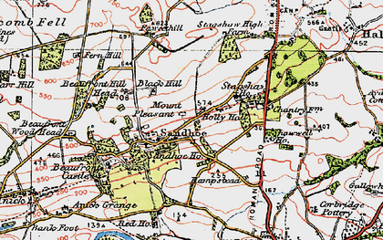 Old map of Acomb Fell in 1925