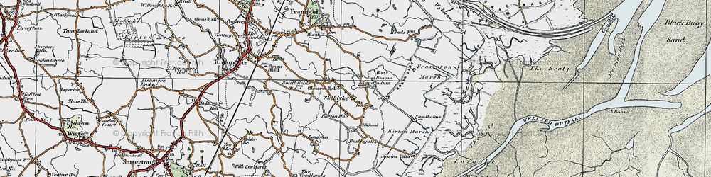 Old map of Wyberton Marsh in 1922