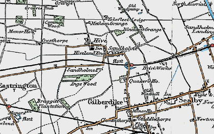 Old map of Sandholme in 1924
