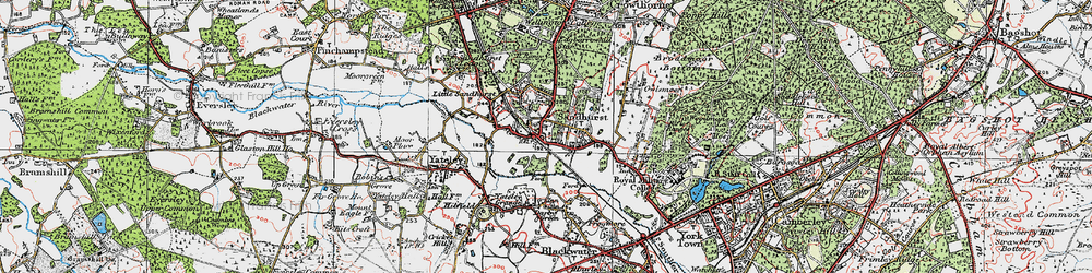 Old map of Sandhurst in 1919