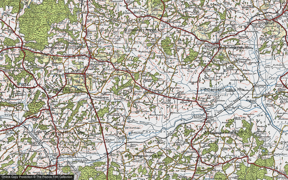 Old Map of Sandhurst, 1921 in 1921