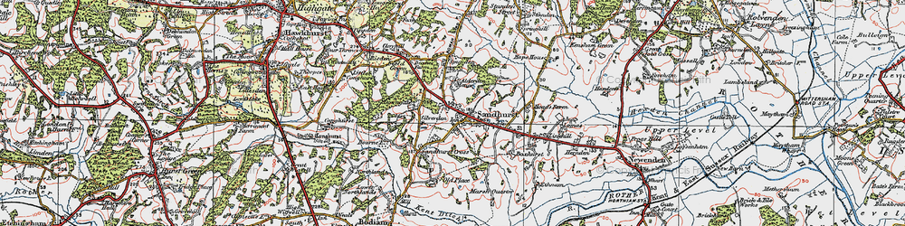 Old map of Sandhurst in 1921