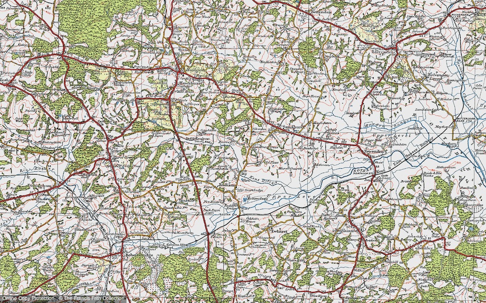 Old Map of Sandhurst Cross, 1921 in 1921