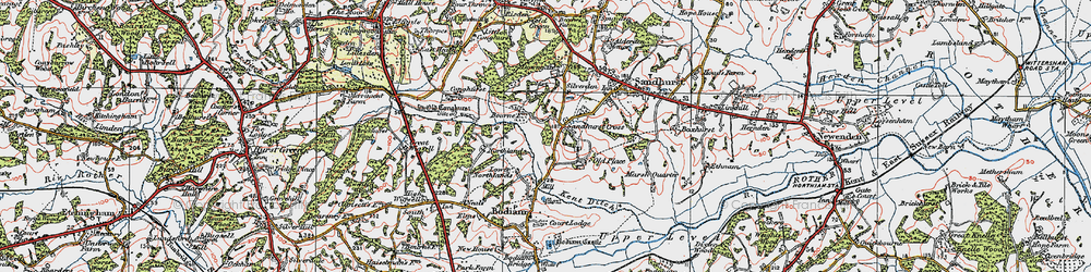 Old map of Sandhurst Cross in 1921