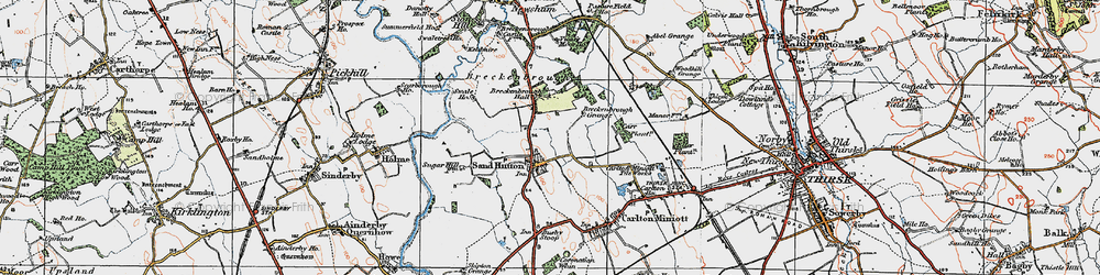Old map of Breckenbrough Grange in 1925