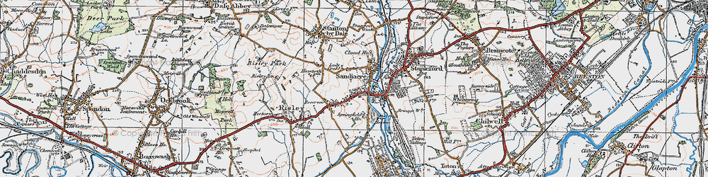 Old map of Sandiacre in 1921
