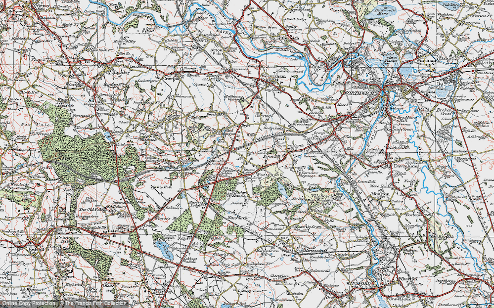 Old Map of Sandiway, 1923 in 1923