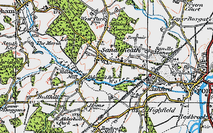 Old map of Sandleheath in 1919
