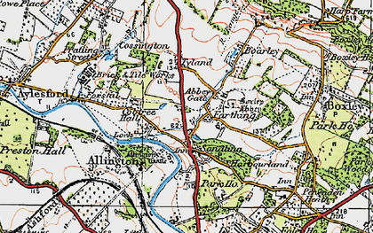 Old map of Sandling in 1921
