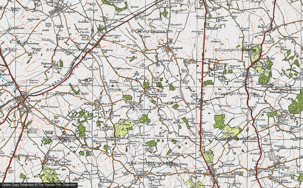 Old Map of Sandon, 1920 in 1920