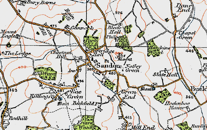 Old map of Sandon in 1920