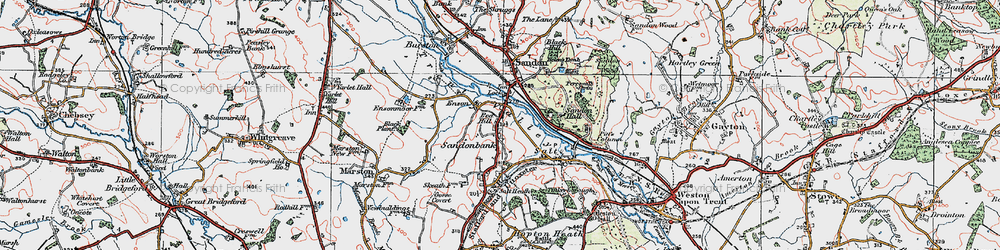 Old map of Enson in 1921