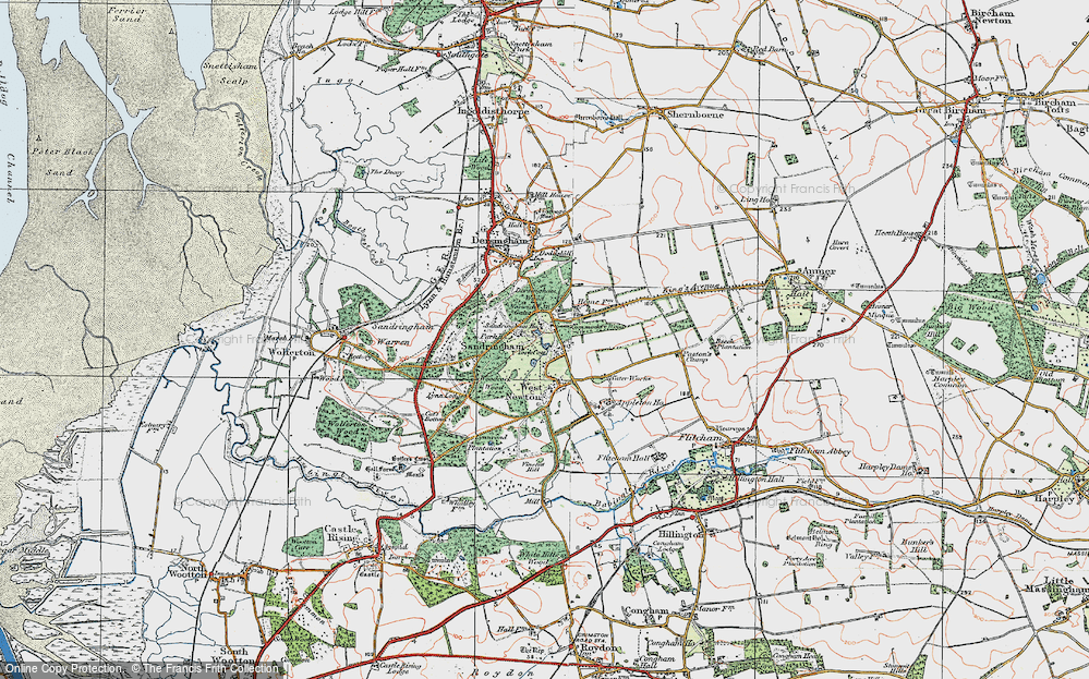 Old Map of Sandringham, 1921 in 1921