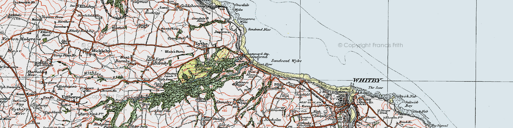 Old map of Sandsend in 1925
