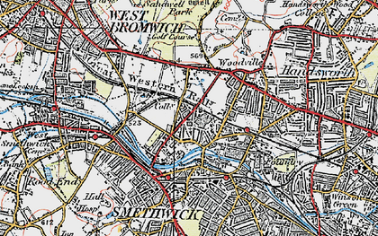 Old map of Sandwell in 1921
