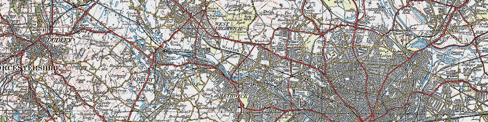 Old map of Sandwell in 1921