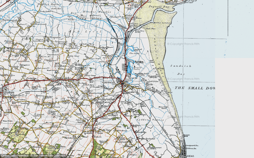 Old Map of Sandwich, 1920 in 1920