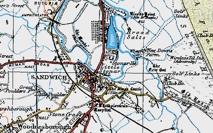 Old map of Sandwich in 1920