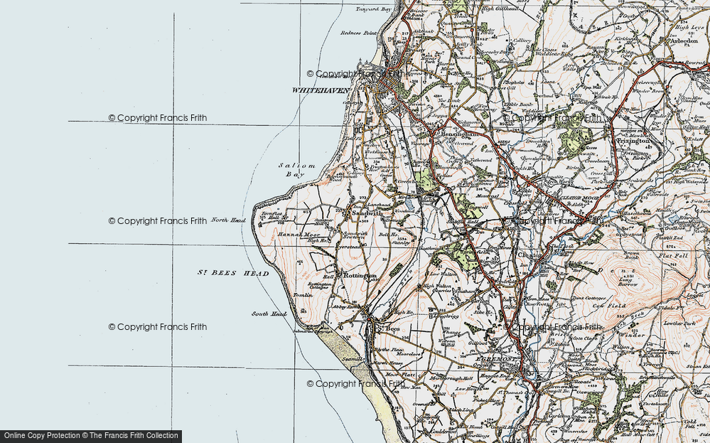 Old Map of Sandwith, 1925 in 1925