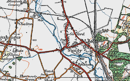 Old map of Sandy in 1919