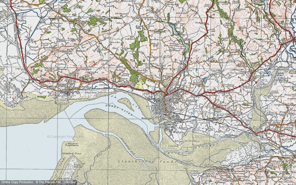 Old Map of Sandy, 1923 in 1923