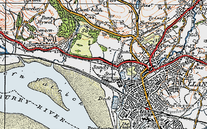 Old map of Sandy in 1923