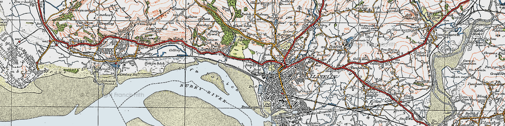 Old map of Sandy in 1923