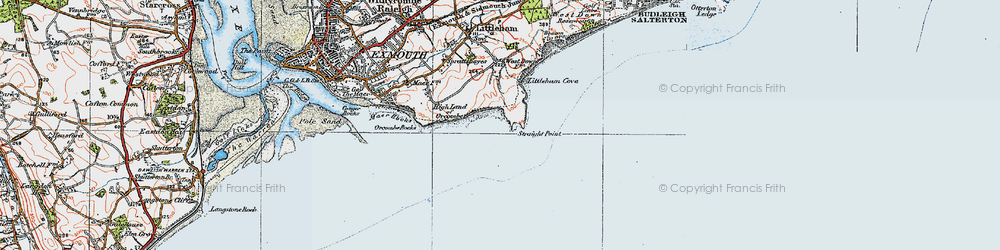 Old map of Sandy Bay in 1919