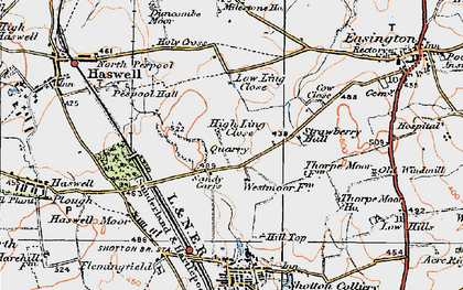 Old map of Sandy Carrs in 1925