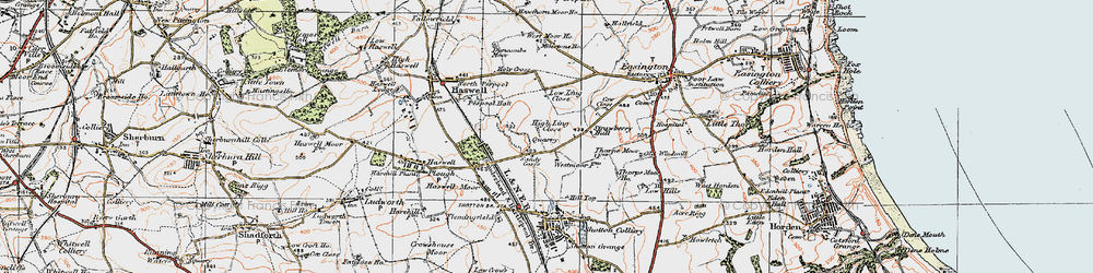 Old map of Sandy Carrs in 1925
