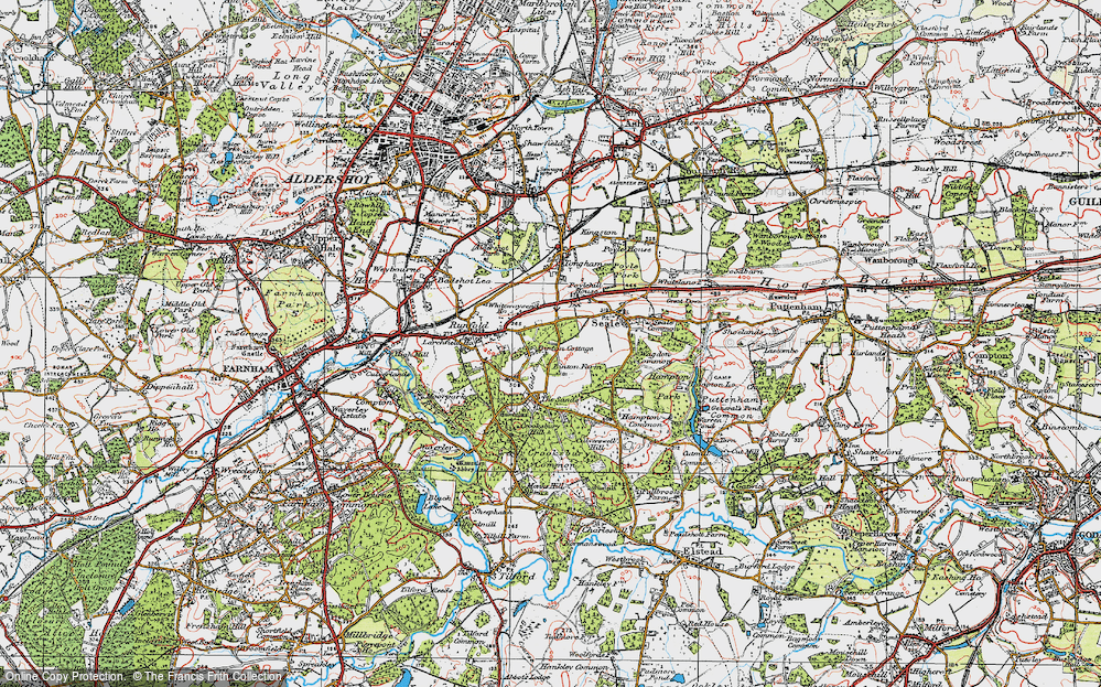 Old Map of Sandy Cross, 1919 in 1919