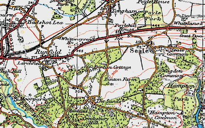 Old map of Sandy Cross in 1919