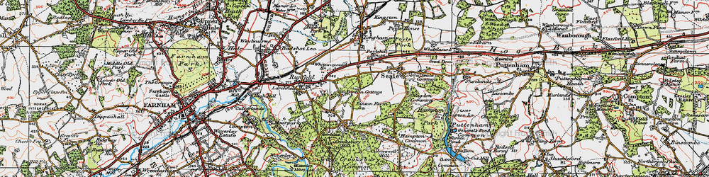 Old map of Sandy Cross in 1919