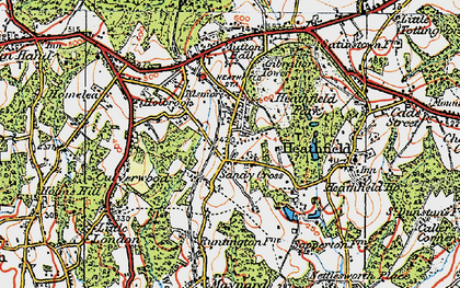 Old map of Sandy Cross in 1920