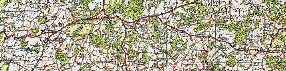 Old map of Sandy Cross in 1920