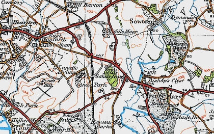 Old map of Sandy Gate in 1919