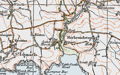 Old map of Hasguard in 1922
