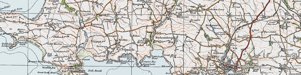 Old map of Sandy Haven in 1922