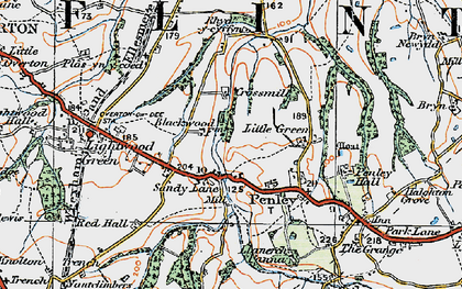 Old map of Sandy Lane in 1921