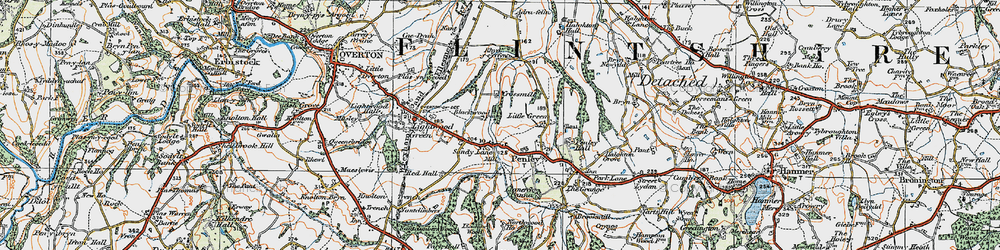 Old map of Sandy Lane in 1921