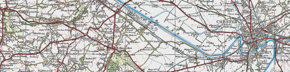 Old map of Sandycroft in 1924