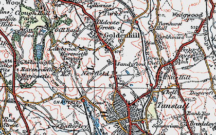 Old map of Sandyford in 1921