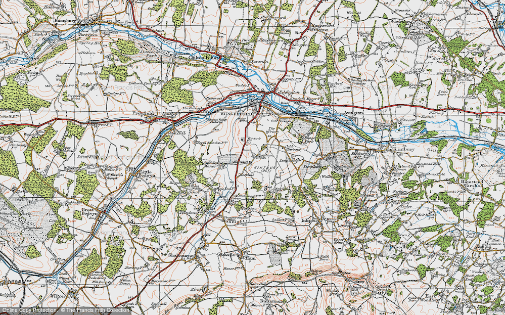 Old Map of Historic Map covering Standen Manor in 1919