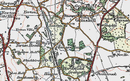 Old map of Shropshire Way in 1921