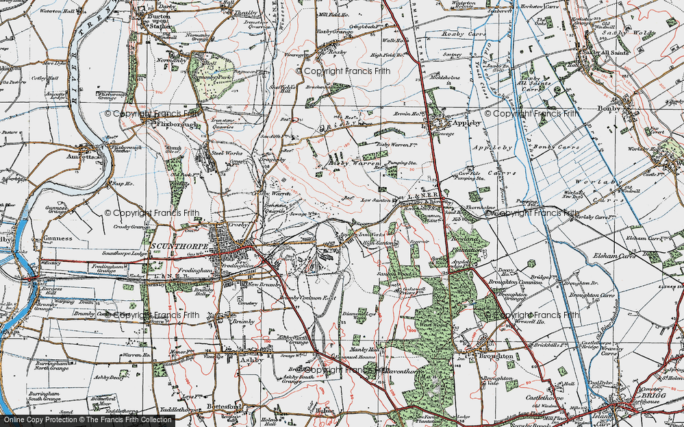 Old Map of Santon, 1923 in 1923
